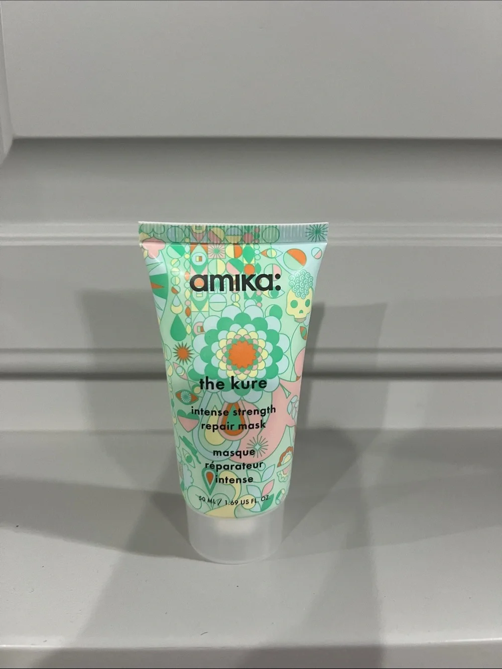 amika Mint Green Floral Repair Mask Tube